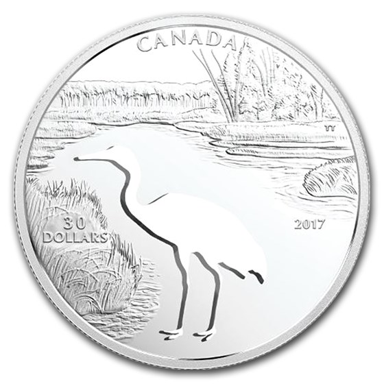 2017 Canada Silver $30 Endangered Animal Cut Out Whooping Crane 2017 Canada Silver $30 Endangered Animal Cut Out Whooping Crane